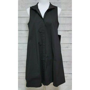 Tuckernuck Black Cotton Poplin Sleeveless Charlie Dress Women's Size Small